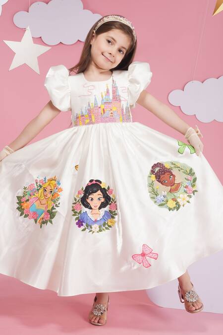 Shop_Hoity Moppet_White Organza Embroidery Magic Carpet Designer Dress _Online_at_Aza_Fashions