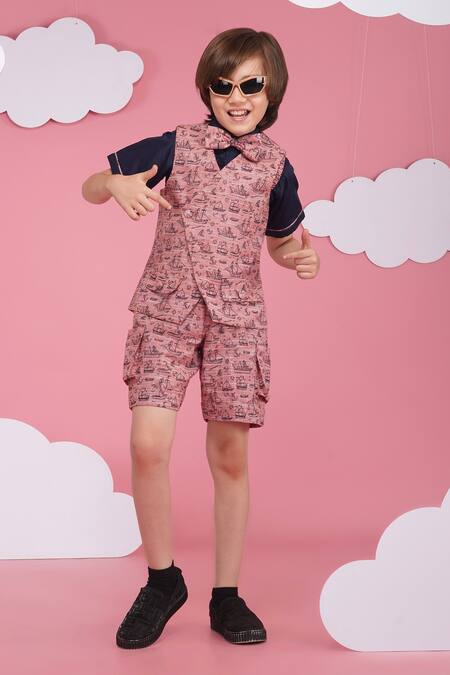 Buy_Hoity Moppet_Black Cotton Red Designer Boys Set _Online_at_Aza_Fashions