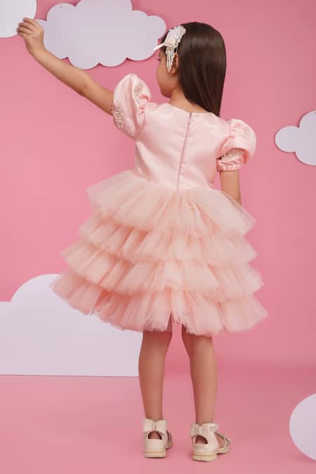 Hoity Moppet Pink Ruffled Tulle Dress 