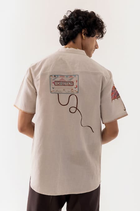 PAARSH Embroidered Rajasthani Linen Shirt 