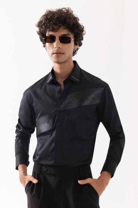 Buy_PAARSH_Black Cotton Designer Shirt 