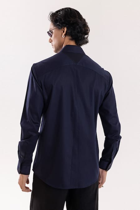 PAARSH Navy Giza Cotton Designer Shirt 