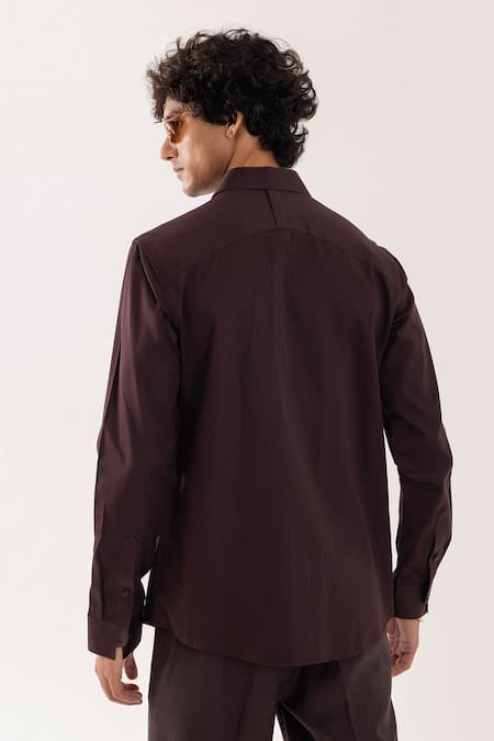 PAARSH Brown Ladder Design Shirt 