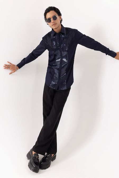 PAARSH Navy Designer Shirt  