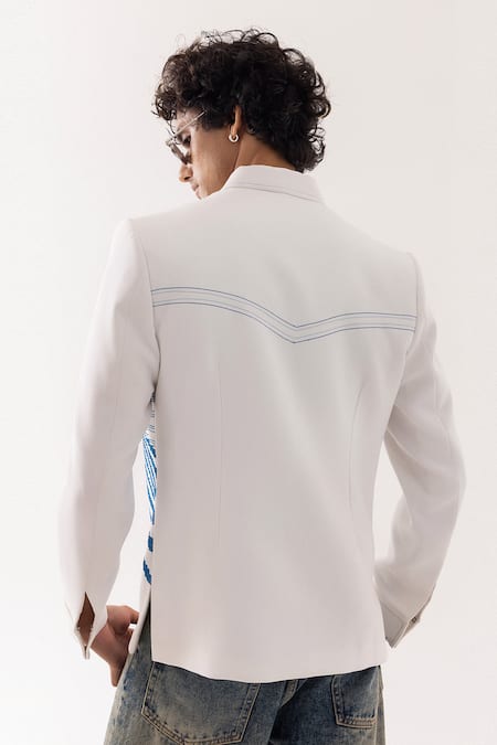 PAARSH Voyage Thread Ivory Denim Jacket 