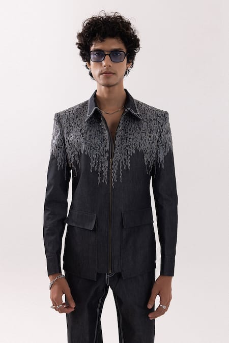 PAARSH Smoke Canvas Charcoal Grey Jacket