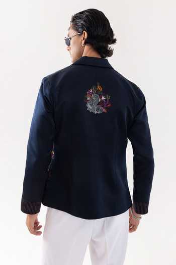 PAARSH Midnight Bloom Suede Jacket 