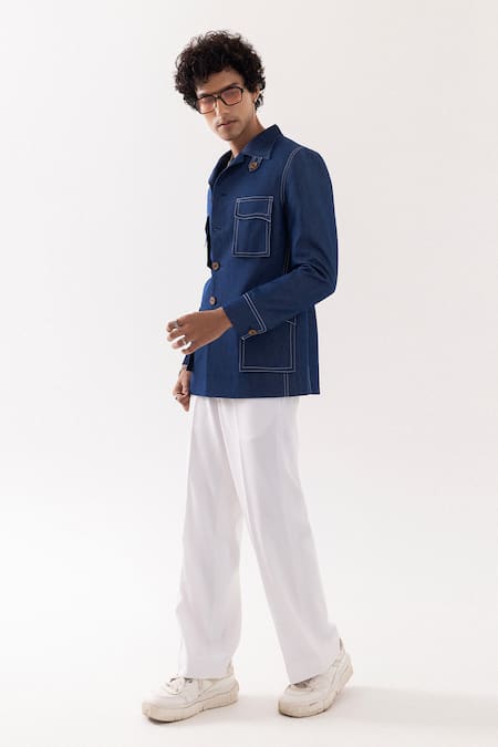 Buy_PAARSH_Blue Denim Shacket 