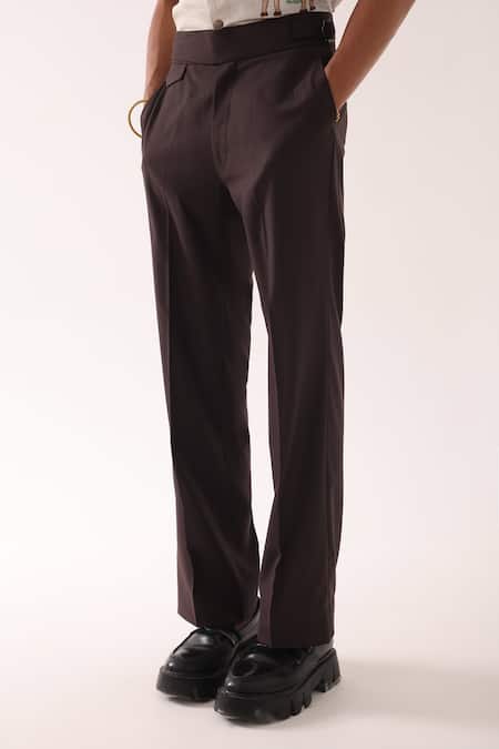 Buy_PAARSH_Brown Terrycloth Terrywool Trousers _Online_at_Aza_Fashions
