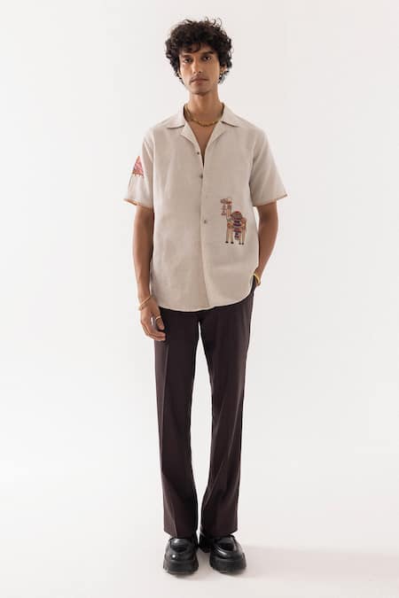 PAARSH Brown Terrywool Trousers 