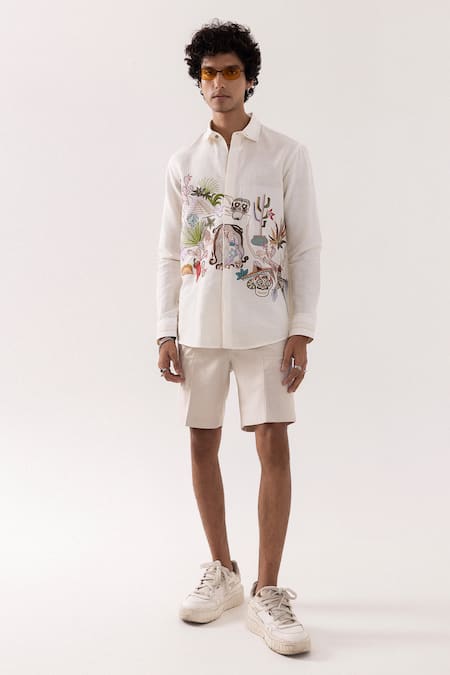 PAARSH Off-White Terrywool Shorts 