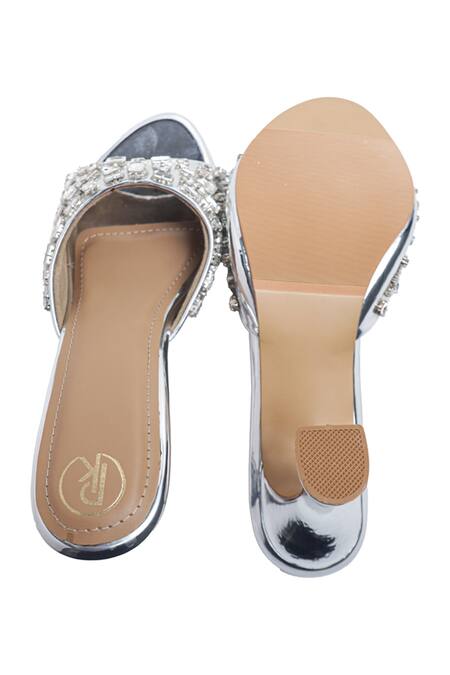 Preet Kaur Silver Crystals Embellished Heels at Aza Fashions Preet Kaur_Silver Crystals Embellished Heels _at_Aza_Fashions