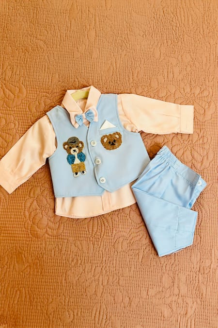 Rage Attire-Sweta Saria Designer Boys Shirt Jacket Pant Set 