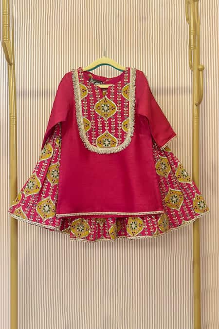 Rage Attire-Sweta Saria Rani Pink Designer Kurta & Sharara Set 