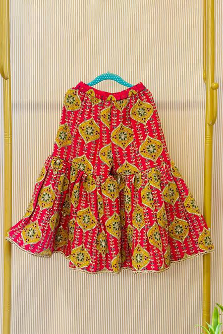 Shop_Rage Attire-Sweta Saria_Pink Embroidery Rani Designer Kurta And Sharara Set _Online_at_Aza_Fashions