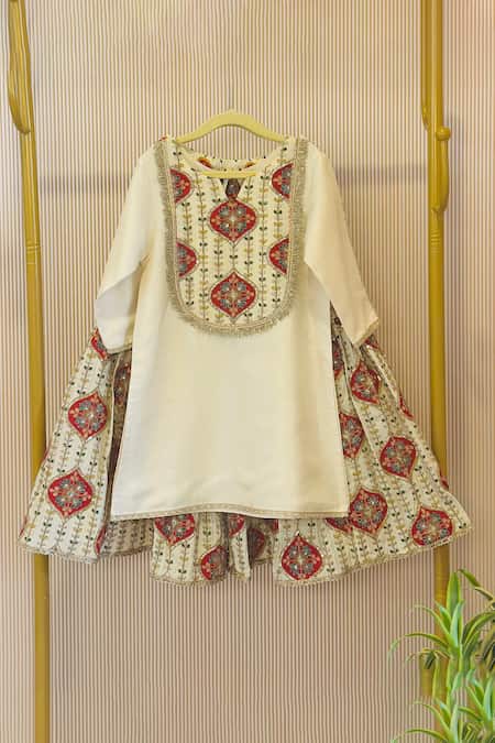 Shop Rage Attire-Sweta Saria Ivory Embroidery Kurta Sharara Set at Aza Fashions Shop_Rage Attire-Sweta Saria_Ivory Embroidery Kurta Sharara Set _at_Aza_Fashions