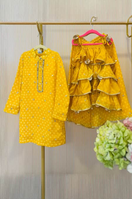 Rage Attire-Sweta Saria Yellow Printed Tunic & Sharara Set 