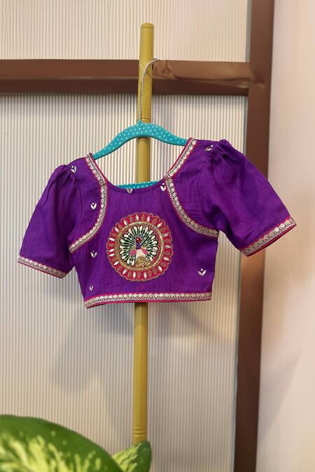 Buy_Rage Attire-Sweta Saria_Purple Organza Tassels, Embroidery Lehenga Set _Online_at_Aza_Fashions