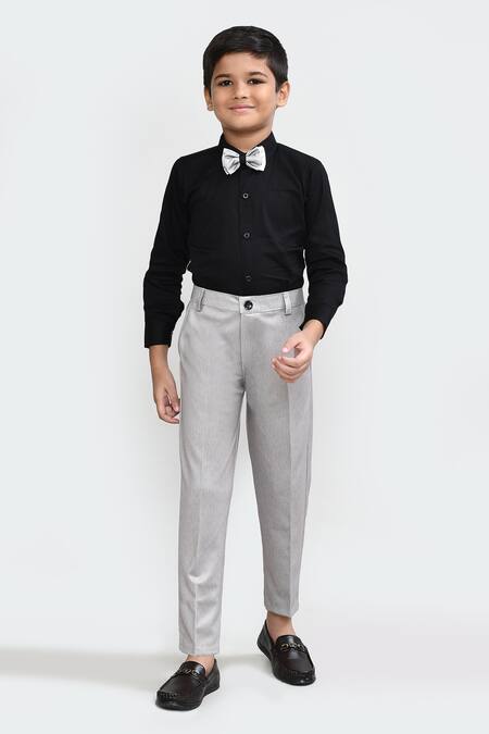 Petite Pomme_Black Cotton Designer Boys Blazer Set_Online_at_Aza_Fashions