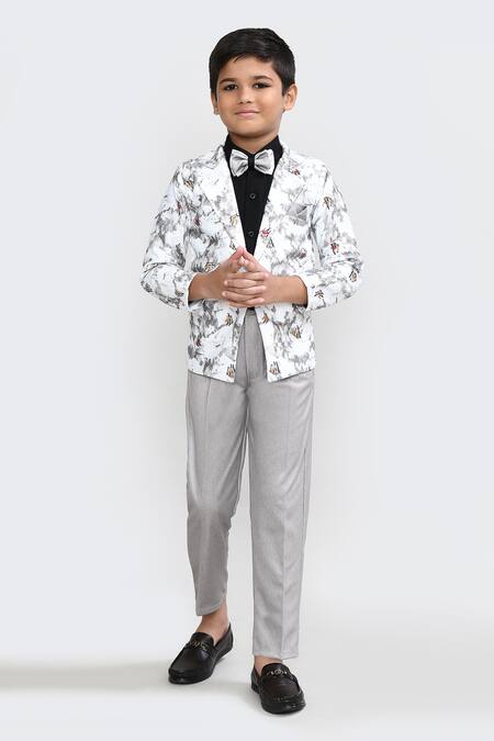 Buy_Petite Pomme_Black Cotton Designer Boys Blazer Set_Online_at_Aza_Fashions