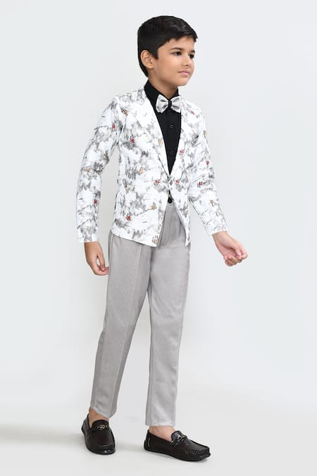 Petite Pomme_Black Cotton Designer Boys Blazer Set_at_Aza_Fashions