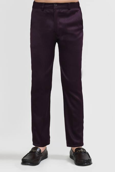 Petite Pomme_White Cotton, Polyester Wine Designer Boys Suit Set_Online_at_Aza_Fashions