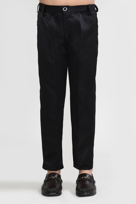 Buy_Petite Pomme_Black Velvet, Polyester Waistcoat Set _Online_at_Aza_Fashions