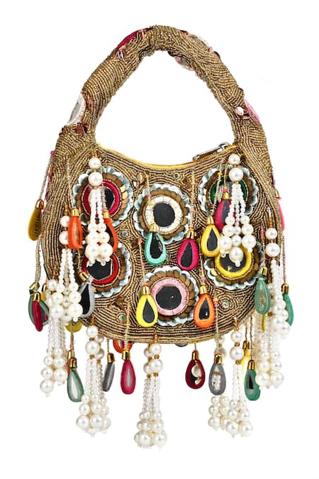 Nazaakat By Samara Singh Glamorous Red Half-Moon Bag 