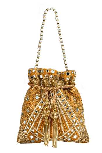 Nazaakat By Samara Singh Regal Golden Potli Bag 