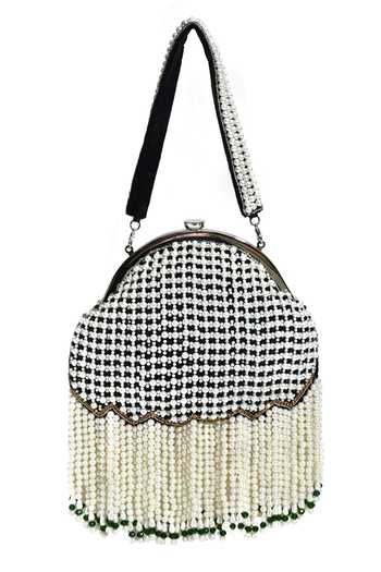 Nazaakat By Samara Singh Handcrafted Black Pearl Batua Bag 