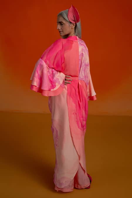 Shop Shashank Arya Pink Modal, Georgette, Satin Beads, Ombre Floral Kurti Pant Set With Jacket at Aza Fashions Shop_Shashank Arya_Pink Modal, Georgette, Satin Beads, Ombre Floral Kurti Pant Set With Jacket _at_Aza_Fashions