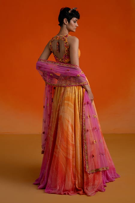 Shashank Arya Multi Color Sequence Embroidered Lehenga Set 