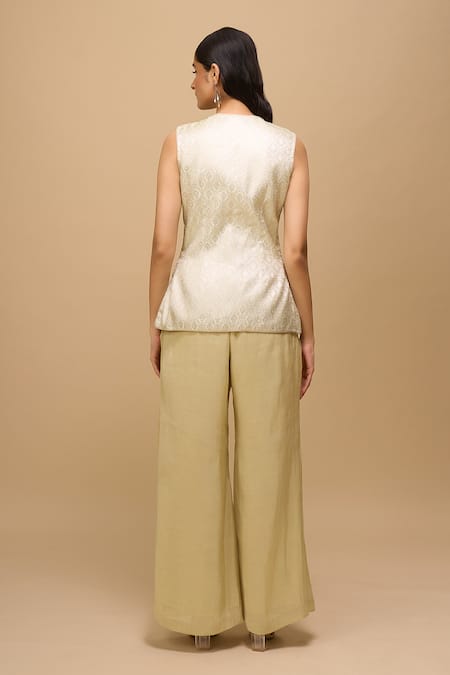 Samyukta Singhania Mint Green Brocade Top & Pant Set 