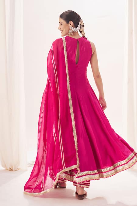 Muskann Kapadiaa Gota Patti Rose Pink Anarkali Set 