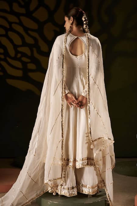Muskann Kapadiaa Ivory Gota Patti Anarkali Palazzo Set 