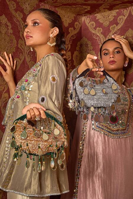 Buy Forever Noor Black Mirrors Seher Boat Bag Buy_Forever Noor_Black Mirrors Seher Boat Bag