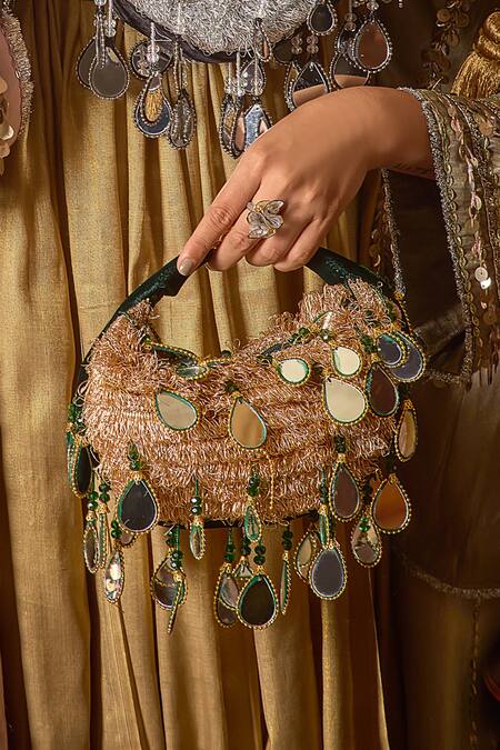 Buy Forever Noor Green Seher Boat Bag Buy_Forever Noor_Green Seher Boat Bag