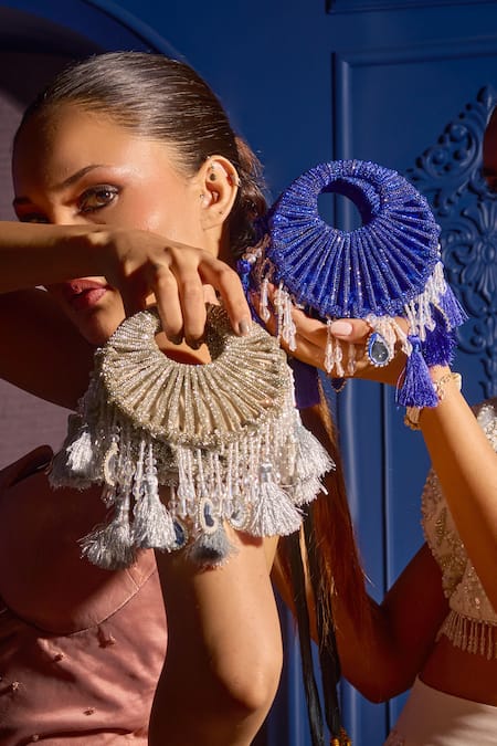 Forever Noor The Kala Mini Silver Designer Bag 