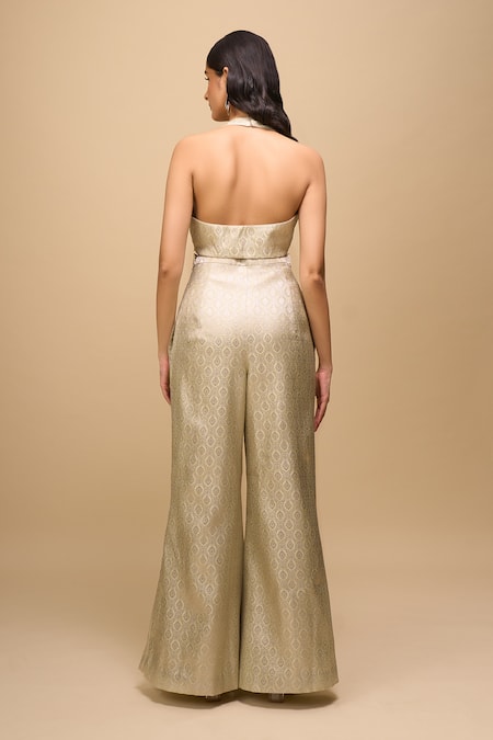 Samyukta Singhania Mint Green Brocade Top & Pant Set 