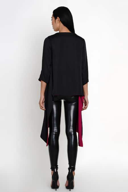 Shop Angry Owl Black Modal Open Neck Placement Owl Embroidered Cape at Aza Fashions Shop_Angry Owl_Black Modal Open Neck Placement Owl Embroidered Cape _at_Aza_Fashions