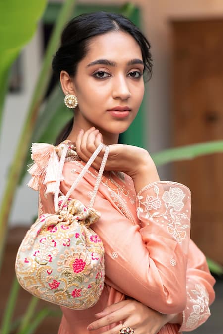 Amyra Silk Embroidered Polti Bag 