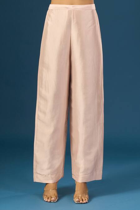 Anamika Khanna_Pink Sequins, Embroidery Round Neck Baby Kurta Set _Online_at_Aza_Fashions