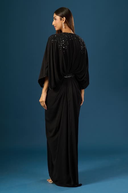 Tarun Tahiliani Embellished Black Dress 
