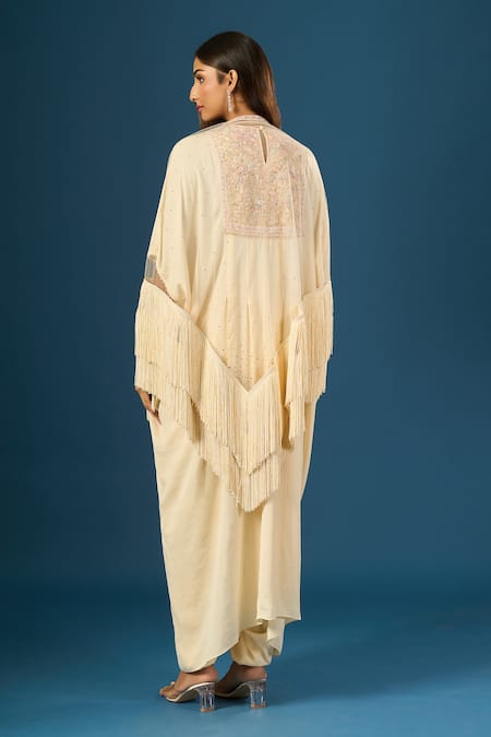 Tarun Tahiliani Ivory Embroidered Kurta Trouser Set 