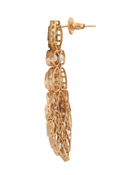 Buy Nazaakat By Samara Singh Blue Zari Kundan Necklace Set Buy_Nazaakat By Samara Singh_Blue Zari Kundan Necklace Set