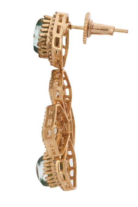 Shop_Nazaakat By Samara Singh_Green Kundan Necklace Set 