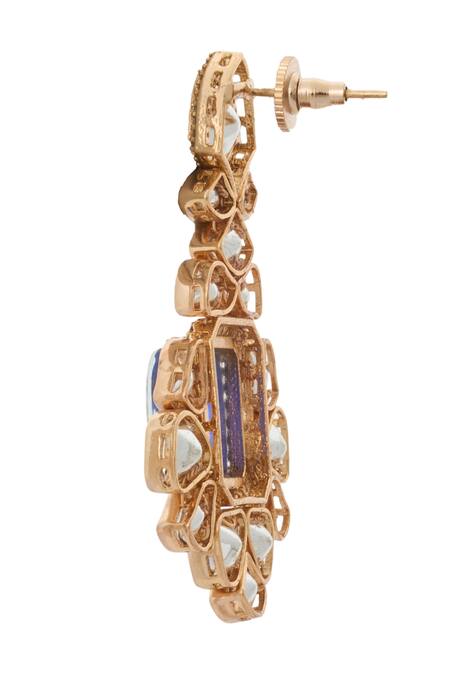 Buy_Nazaakat By Samara Singh_Blue Kundan Necklace Set 