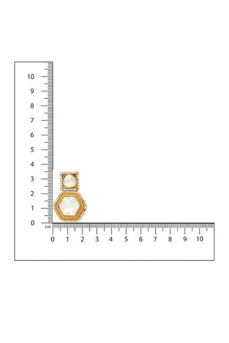 Ruby Raang Gold Plated Square Kundan Earrings Online at Aza Fashions Ruby Raang_Gold Plated Square Kundan Earrings _Online_at_Aza_Fashions