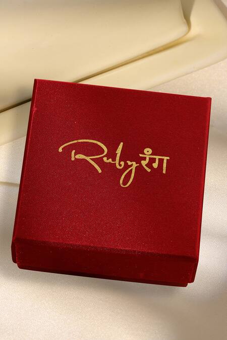 Ruby Raang Gold Plated Square Kundan Earrings at Aza Fashions Ruby Raang_Gold Plated Square Kundan Earrings _at_Aza_Fashions