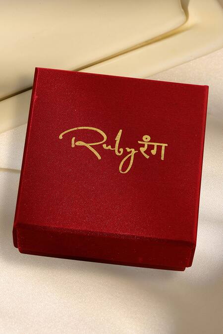 Ruby Raang Gold Plated Stones Long Kundan Earrings at Aza Fashions Ruby Raang_Gold Plated Stones Long Kundan Earrings _at_Aza_Fashions